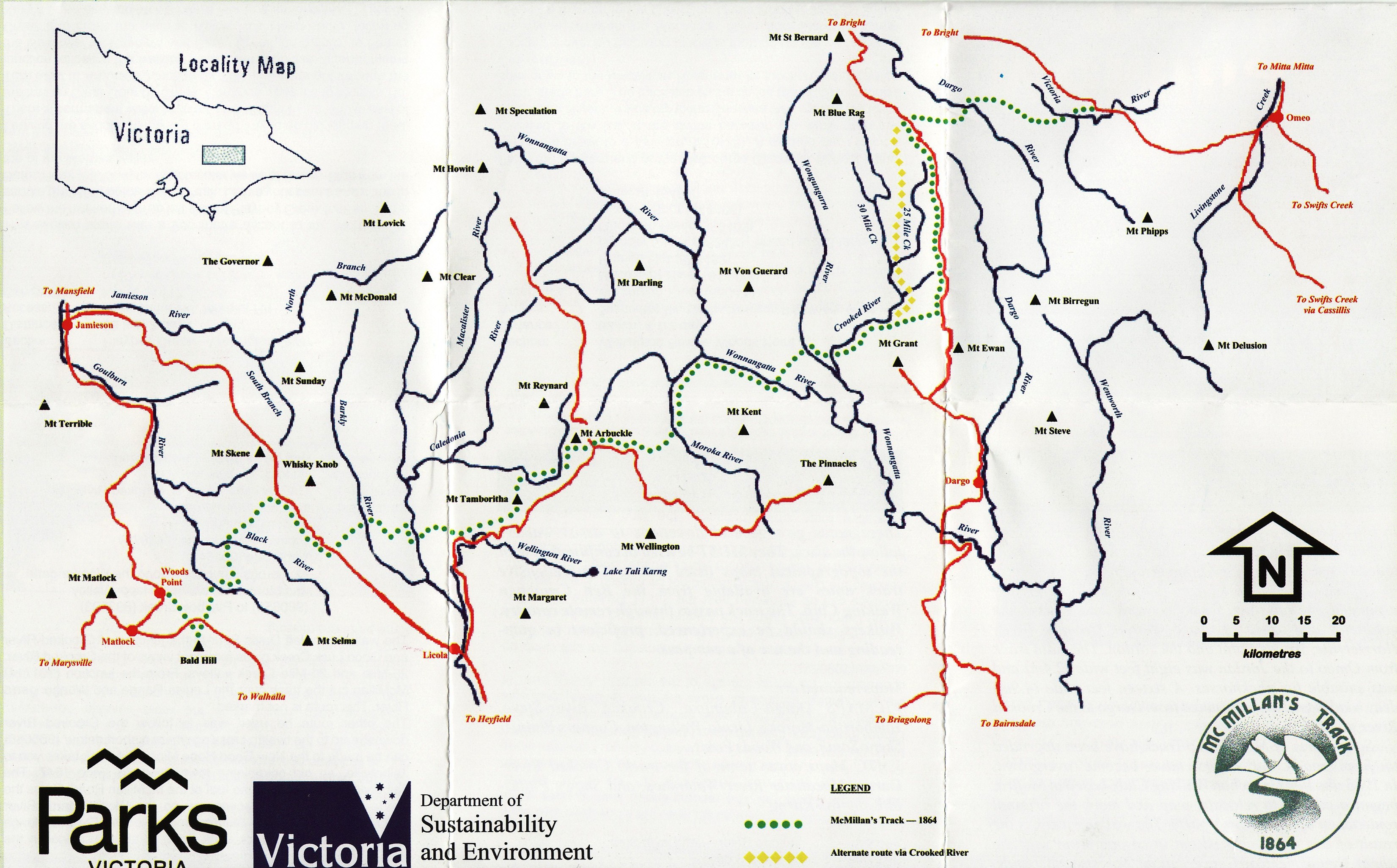 MCMILLANS TRACK MAP 1988
